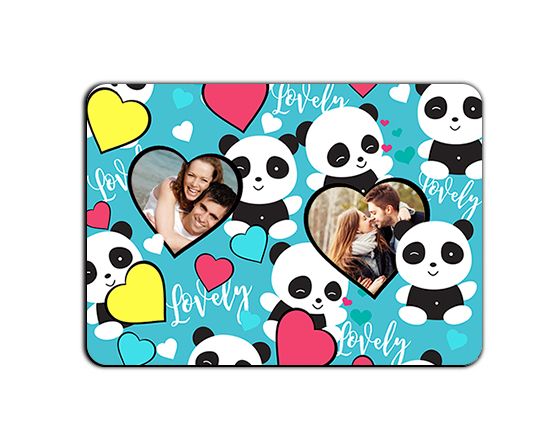 Magnete rettangolare grande con panda