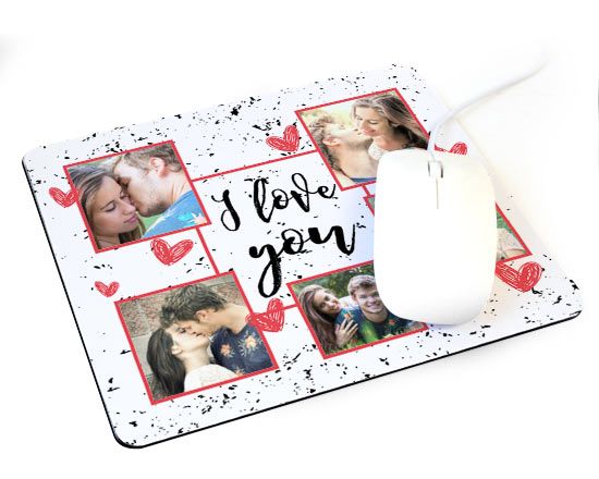 Tappetino mouse I Love you collage