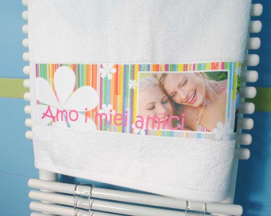 asciugamani viso con foto e grafica