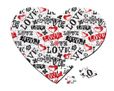 Puzzle a forma di cuore con scritte
