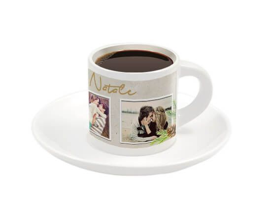 Tazzina espresso Pine cone personalizzata con foto collage
