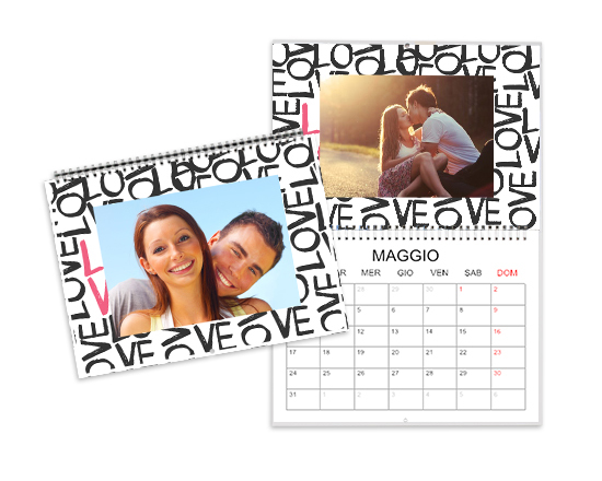 Calendario doppio love scritte personalizzabile