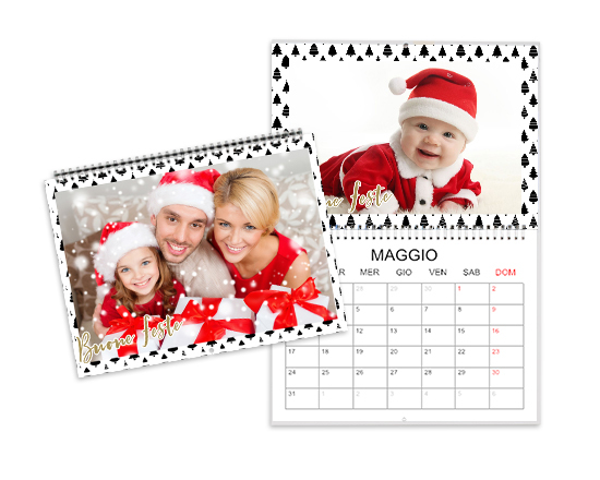 Calendario doppio buone feste personalizzabile