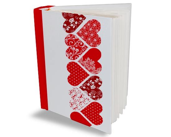Album 16x20 con stampa di cuori