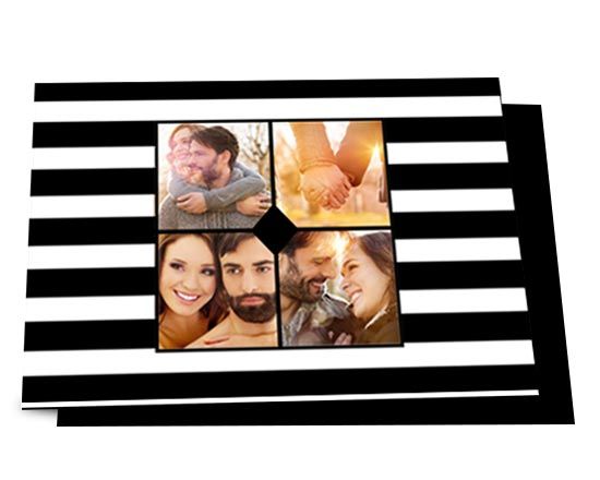 Un collage dalle fasce bianche e nere