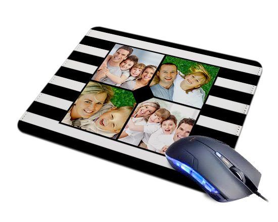 Tappetino Mouse in Pelle Dark bands
