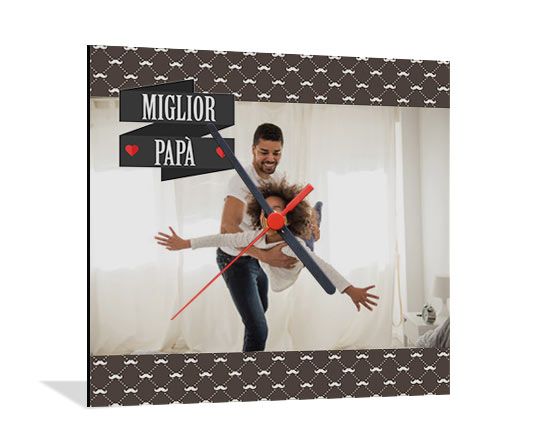 Orologio con foto con grafica con baffi