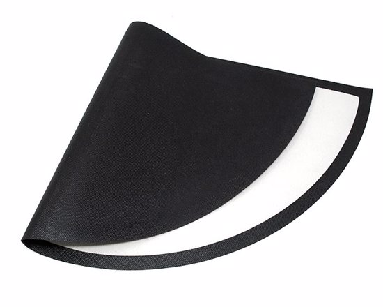 Zerbino personalizzato a forma di mezza luna, con base in gomma antiscivolo e superficie in feltro