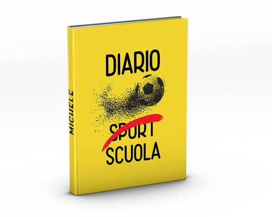 Diario con grafica nel colore giallo con pallone