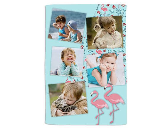 Coperta 100x150 Fenicotteri con fiori