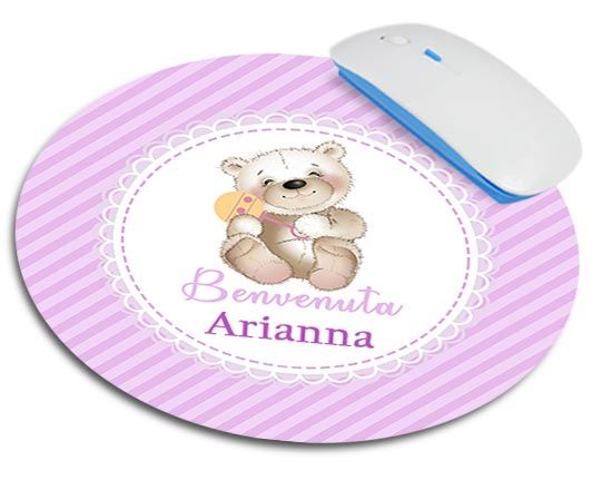 Tappetino mouse tondo Welcome baby