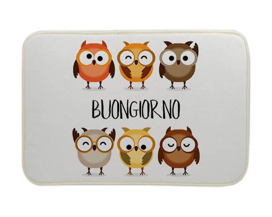 Scendiletto con gufetti colorati