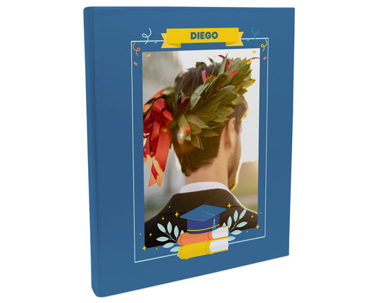 Fotoalbum 24x30 grafica con libri cappello laurea
