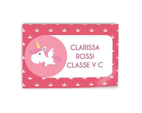 adesivo personalizzato con unicorno