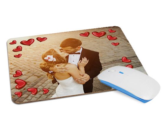 Tappetino Mouse in Legno Rettangolare Frame in love