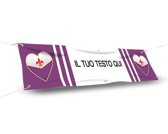 striscione stadio cuore viola