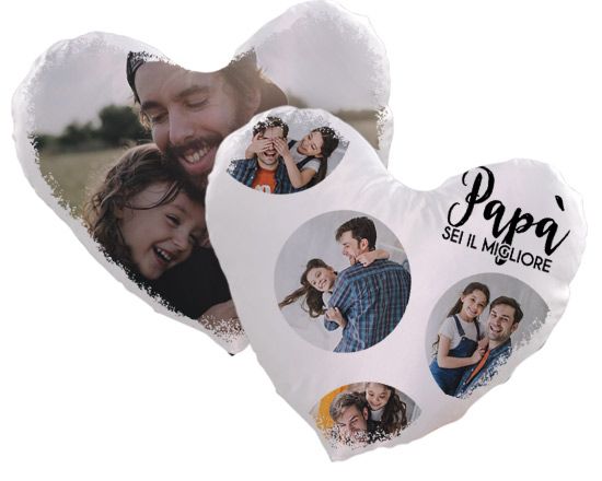 cuscino a forma di cuore dedicato alla festa del papà