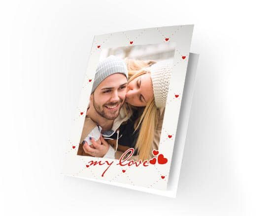 Cards con sfondo a cuori per auguri di S. valentino