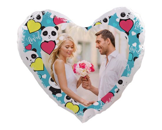 Piccoli panda per il tuo cuscino cuore