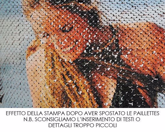 Effetto della stampa dopo aver spostato le paillettes