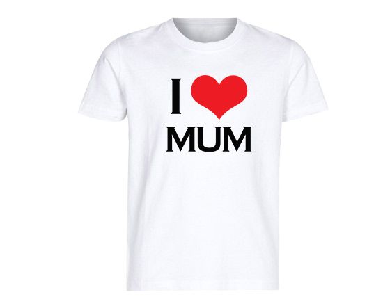 t-shirt bimbo con grafica i love mum