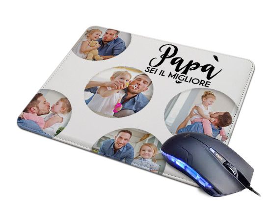 Tappetino Mouse in Pelle Papà sei il migliore