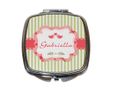 Specchietto quadrato da borsetta Shabby green