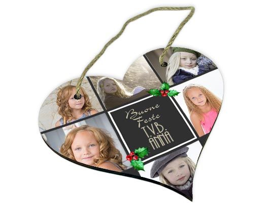 Il cuore con grafica collage natalizia
