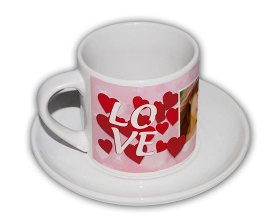 Tazza Coffee Panoramica con cuori rossi