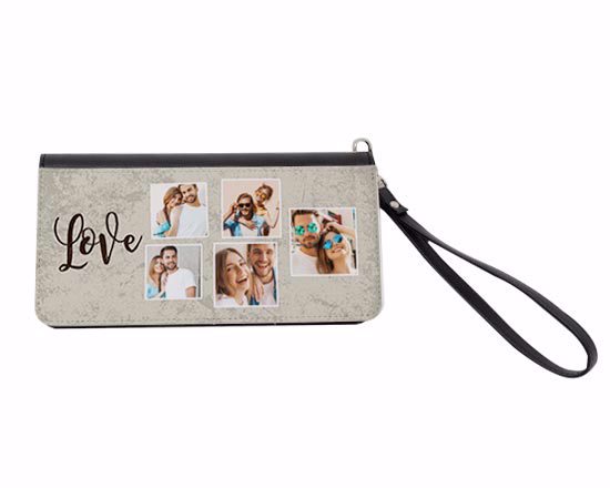 Portafoglio deluxe da donna personalizzato collage 5 riquadri