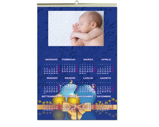 Calendario A3 pagina singola Natale blu