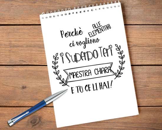 block notes A4 con grafica per la maestra