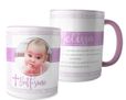 Tazza con grafica religiosa nel colore viola