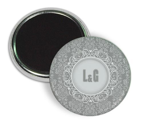 Magnete da frigo con iniziali sposi