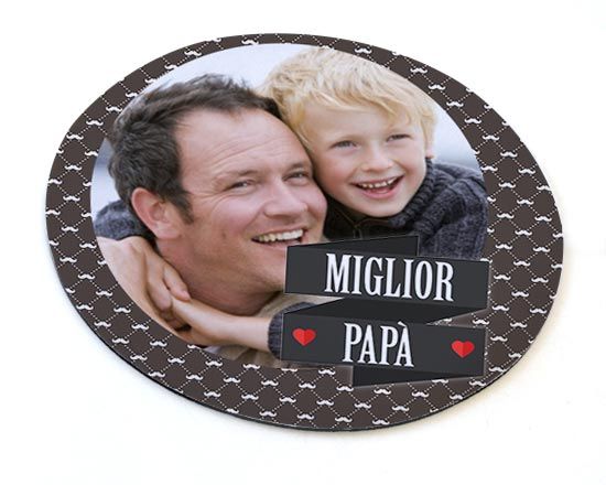 Tappetino Mouse Tondo con grafica per la festa del papà