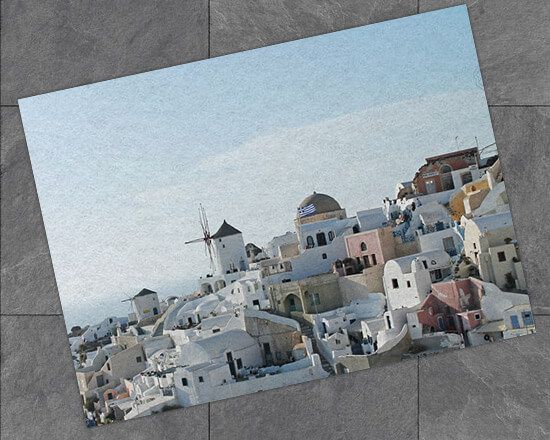 paesaggi e foto personali, stampati in alta definizione sullo zerbino in feltro