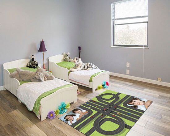 Tappeto giochi in feltro Pista Macchine