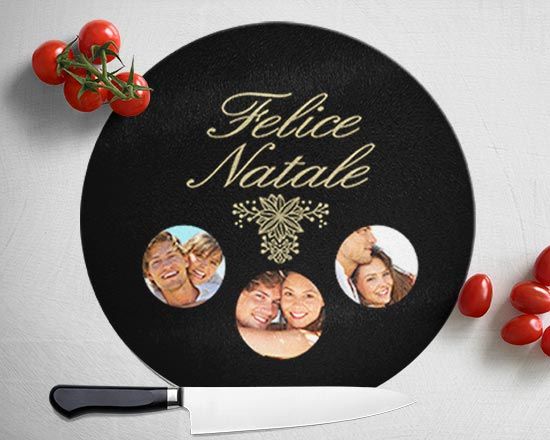 Tagliere rotondo in vetro Cerchi collage