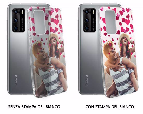 Personalizza la cover per huawei p40 - con e senza stampa del bianco