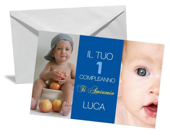 Bigliettino d'auguri con grafica dal doppio riquadro