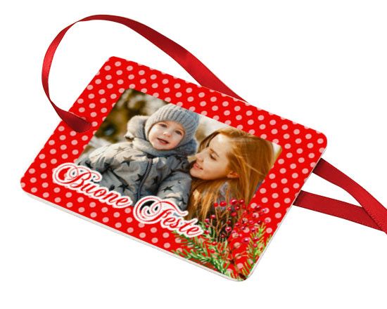 Targhetta Rettangolare in Feltro Bacche natalizie