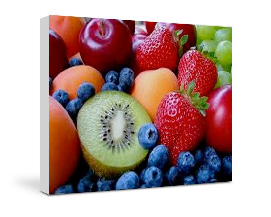 Stampa su tela con frutta