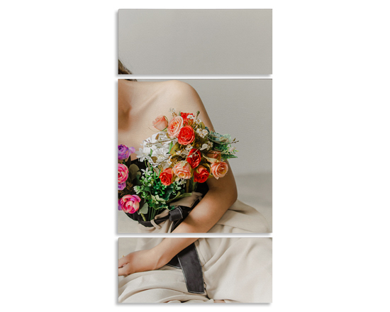 Tela in 3 pannelli con foto sposa