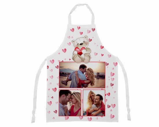 stampa collage di foto su grembiule da cucina