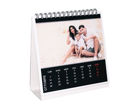 calendario da tavolo con grafica black
