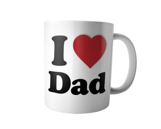 Tazza panoramica con grafica I Love dad