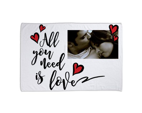 Coperta in pile con grafica con scritta