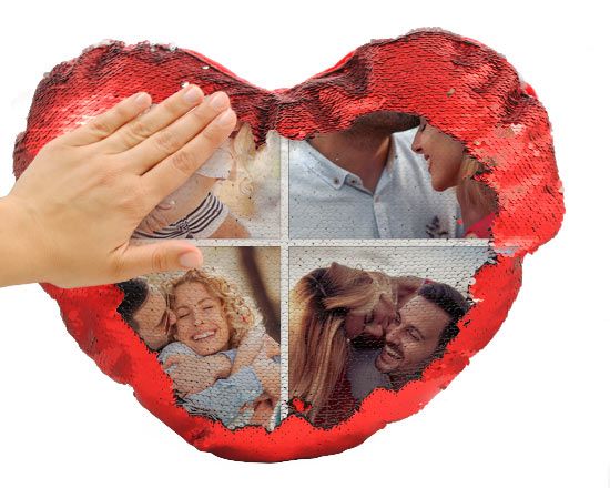 CUSCINO A FORMA DI CUORE ROSSO PERSONALIZZATO CON LA VOSTRA FOTO!!!