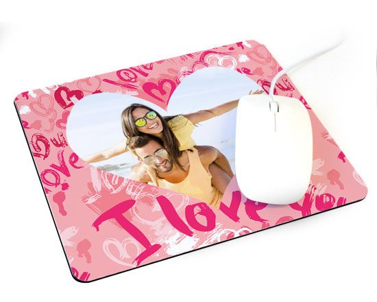 Tappetino mouse con grafica rosa