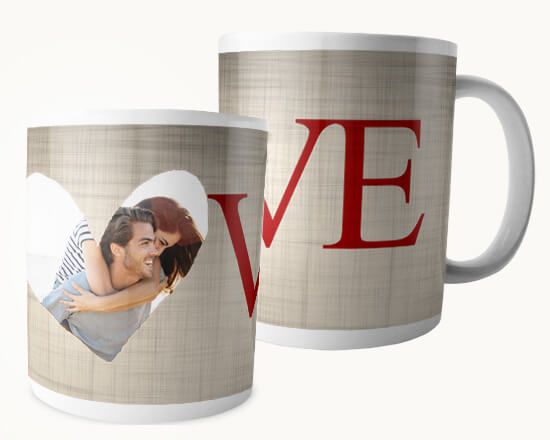 Tazza panoramoca stampata sull'intera superficie con grafica di S. Valentino